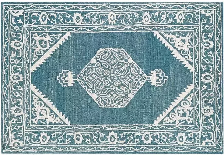 Beliani Vloerkleed wol wit blauw 140 x 200 cm GEVAS - Foto 4