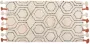 Beliani HAJIPUR Laagpolig vloerkleed Beige 80 x 150 cm Katoen - Thumbnail 1