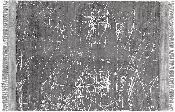 Beliani HANLI Vloerkleed Grijs 160 x 230 cm Viscose