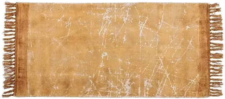 Beliani HANLI Vloerkleed Oranje 80 x 150 cm Viscose