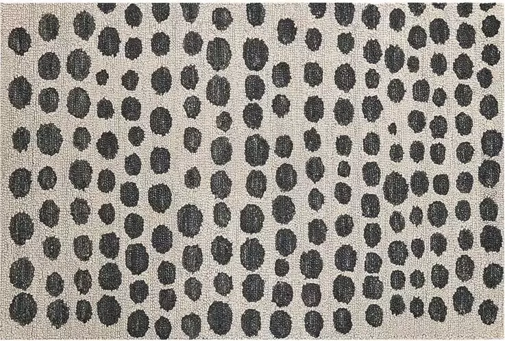 Beliani HAVRAN Vloerkleed Zwart 140 x 200 cm Wol