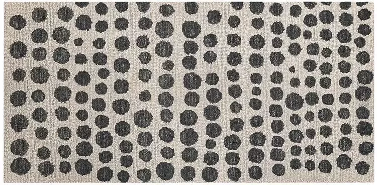 Beliani HAVRAN Vloerkleed Zwart 80 x 150 cm Wol