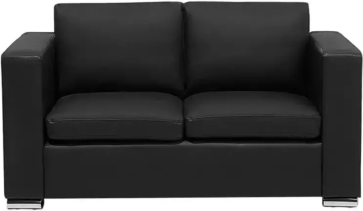 Beliani HELSINKI Tweezitsbank Zwart Leer
