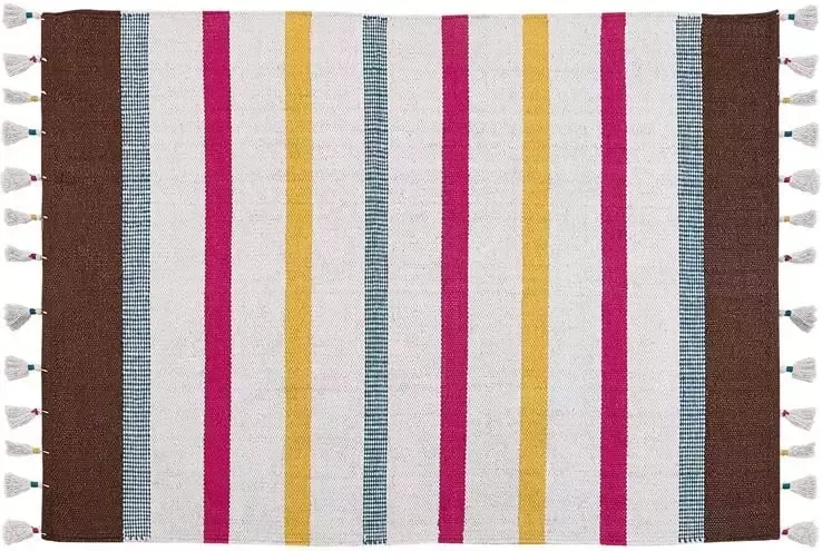 Beliani HISARLI Vloerkleed Multicolor 160 x 230 cm Katoen