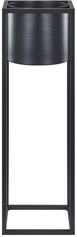 Beliani IDRA Bloempot Zwart 15 cm IJzer