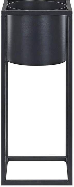 Beliani IDRA Plantenbak Zwart 15 cm IJzer