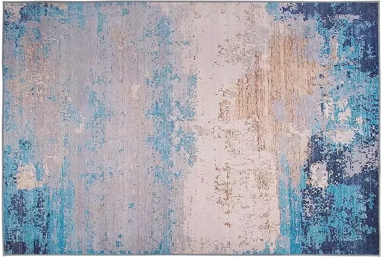 Beliani INEGOL Vloerkleed Blauw 140 x 200 cm Polyester