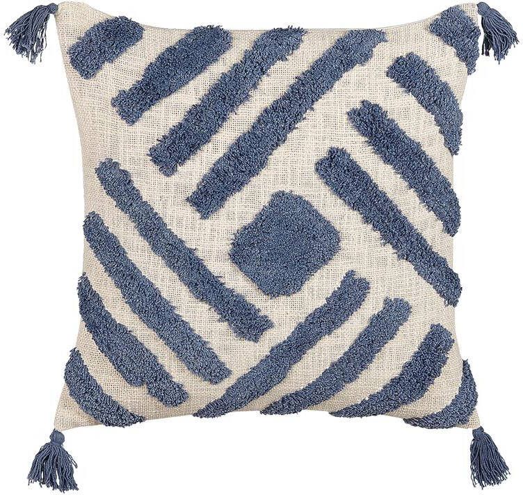 Beliani JACARANDA Sierkussen Blauw 45 x 45 cm Katoen