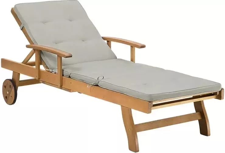 Beliani JAVA Ligbed Lichte houtkleur