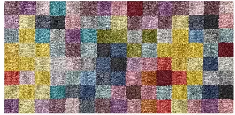 Beliani KANDIRA Laagpolig vloerkleed Multicolor 80 x 150 cm Wol