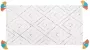 Beliani KARTAL Shaggy vloerkleed Wit 80 x 150 cm Katoen - Thumbnail 1