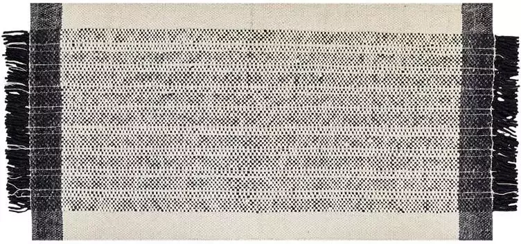 Beliani KETENLI Modern vloerkleed Zwart Wit 80 x 150 cm Wol