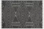 Beliani KHENIFRA Laagpolig vloerkleed Zwart 140 x 200 cm Katoen - Thumbnail 1