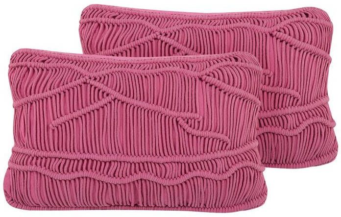 Beliani KIRIS Sierkussen set van 2 Roze 30 x 50 cm Katoen