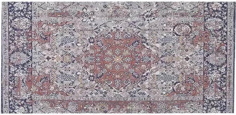 Beliani KORGAN Laagpolig vloerkleed Multicolor 80 x 150 cm Polyester