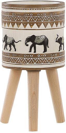 Beliani KOTTES Plantenbak Lichtbruin 22 cm Magnesiumoxide