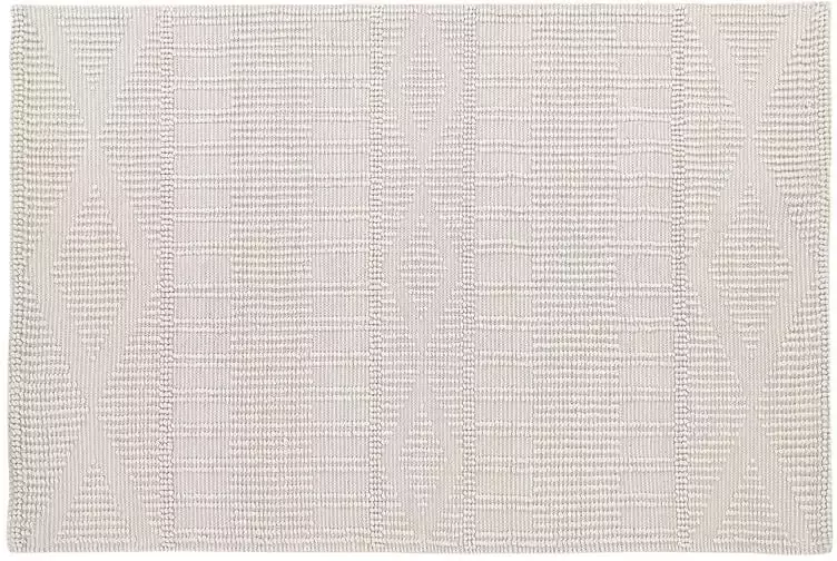 Beliani LAPSEKI Laagpolig vloerkleed Beige 160 x 230 cm Wol