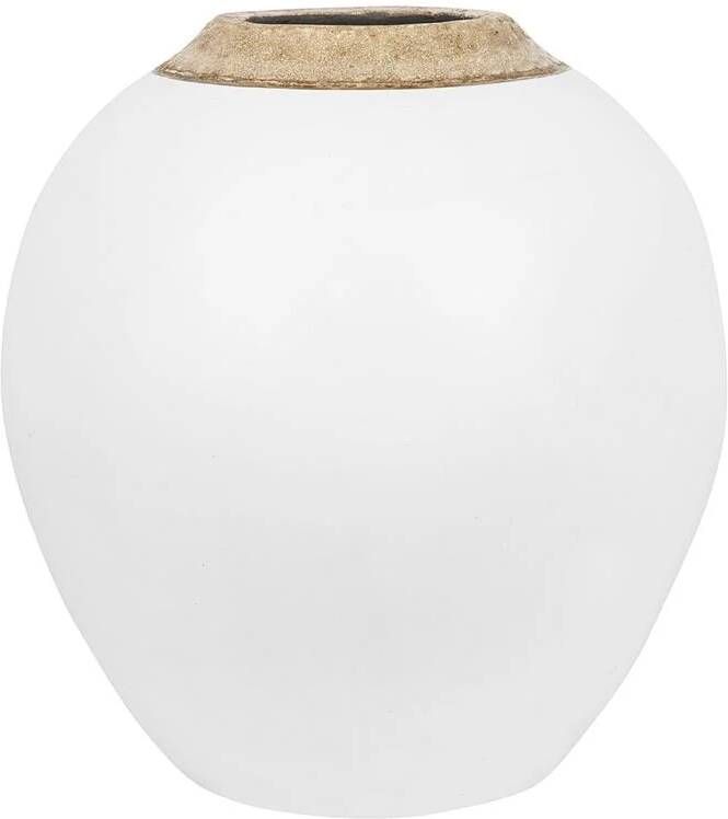 Beliani LAURI Decoratieve vaas Wit Terracotta