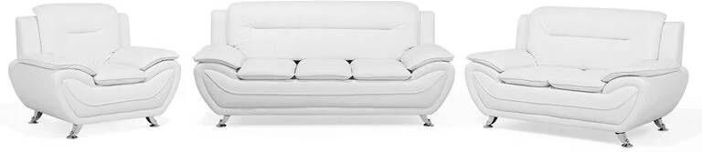 Beliani LEIRA Living Room Set Wit Kunstleer - Foto 2