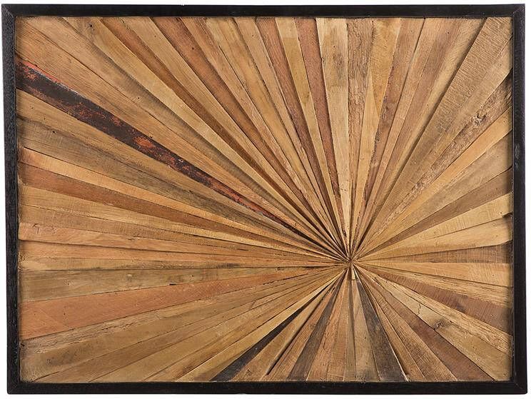 Beliani MERIDA Wanddecoratie Lichte houtkleur Teakhout