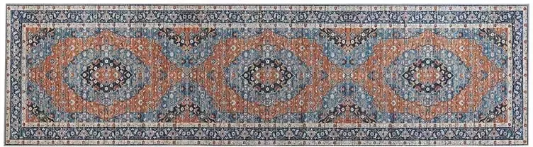 Beliani Vloerkleed blauw en oranje 80 x 300 cm MIDALAM - Foto 4