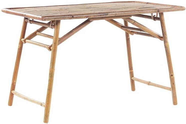 Beliani -MOLISE -Tuintafel-Lichte houtkleur-69 x 120 cm-Bamboehout