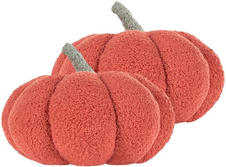 Beliani MUNCHKIN Sierkussen set van 2 Oranje 28 cm Bouclé