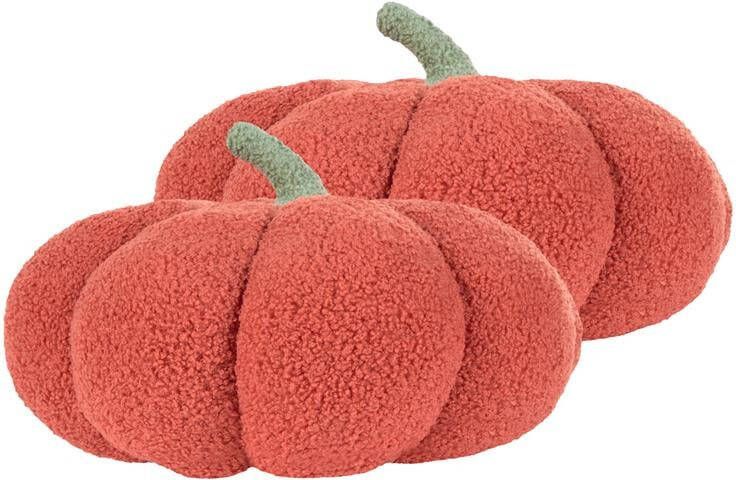 Beliani MUNCHKIN Sierkussen set van 2 Oranje 35 cm Bouclé