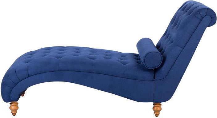 Beliani MURET Chaise longue Blauw Symmetrisch Polyester
