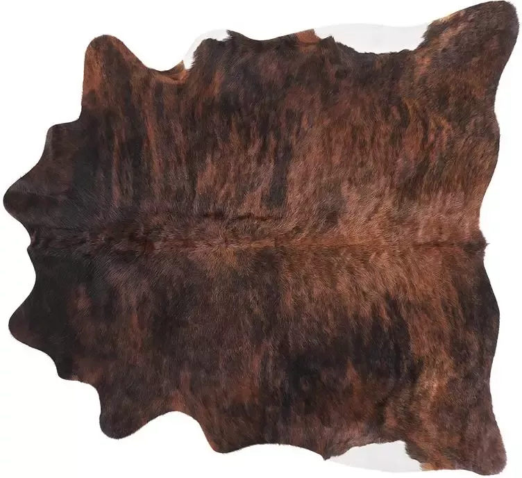 Beliani NASQU Leer vloerkleed Bruin Wit 2-3 m² Koeienhuid leer - Foto 3