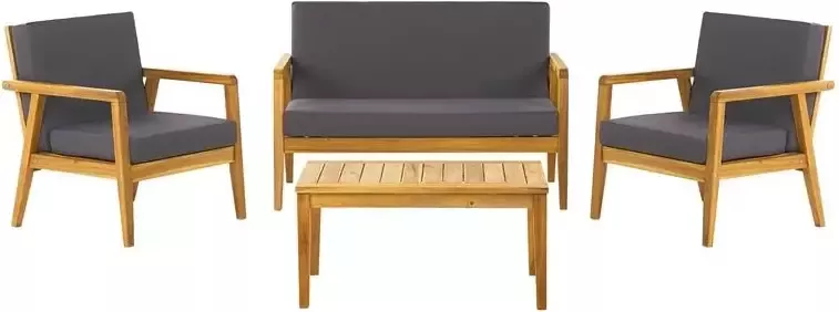 Beliani PALLANO Loungeset Lichte houtkleur Acaciahout