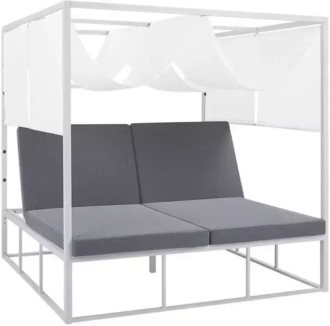Beliani PALLANZA Zonne-eiland Wit Aluminium