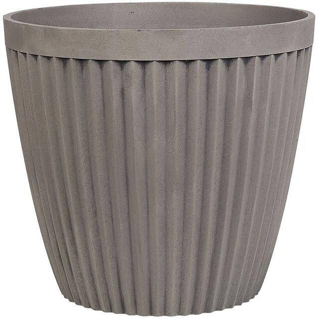 Beliani POKA Plantenbak Grijs 44 cm Polyresin