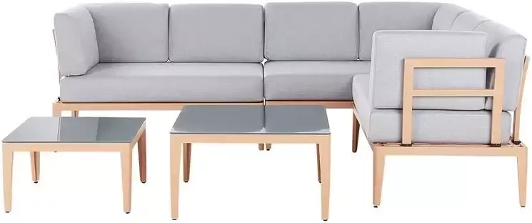 Beliani RIMA III Loungeset voor 6 Grijs Polyester