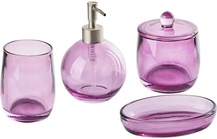 Beliani ROANA Badkamerset Paars Glas