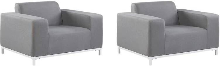 Beliani ROVIGO Tuinstoel set van 2 Grijs Polyester