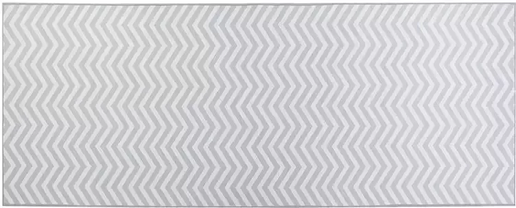 Beliani Vloerkleed polyester wit grijs 80 x 200 cm SAIKHEDA - Foto 4