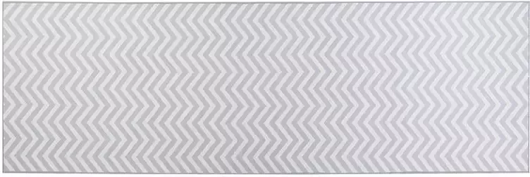 Beliani Vloerkleed polyester wit grijs 80 x 240 cm SAIKHEDA - Foto 3