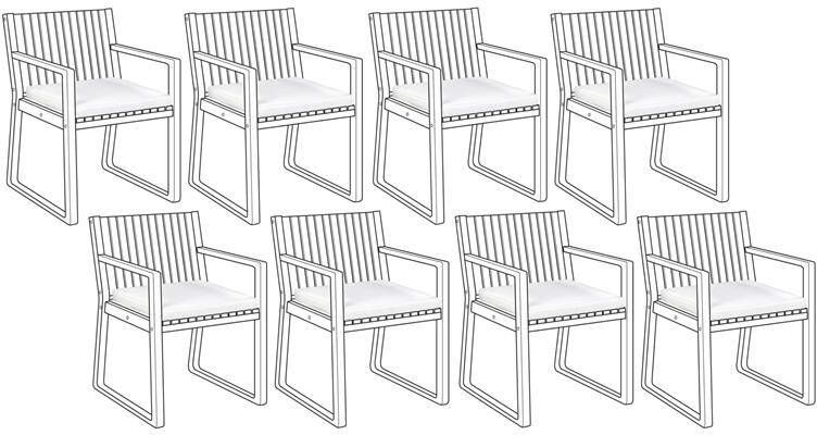 Beliani -SASSARI-Tuinkussen set van 8-Gebroken wit-46 x 46 cm-Polyester