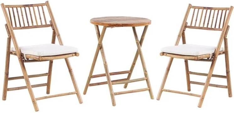 Beliani -SAVELLETRI-Bistroset voor 2-Lichte houtkleur-Bamboehout