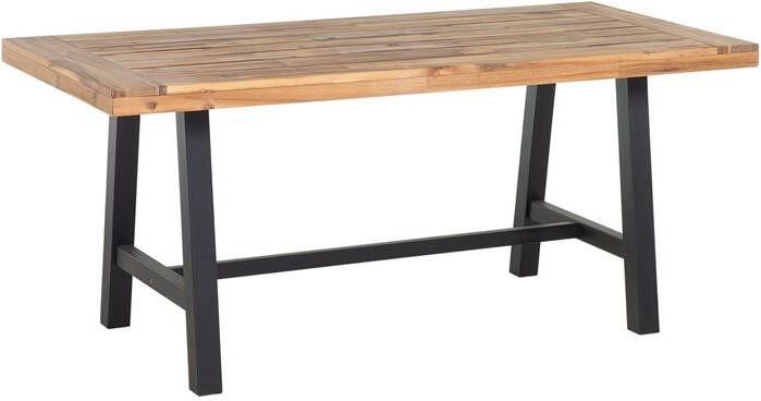 Beliani -SCANIA -Tuintafel-Lichthout|Zwart-80 x 170 cm-Acaciahout