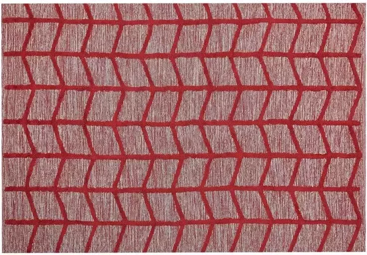Beliani SIVAS Laagpolig vloerkleed Rood 140 x 200 cm Katoen