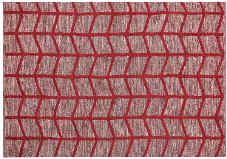 Beliani SIVAS Laagpolig vloerkleed Rood 160 x 230 cm Katoen