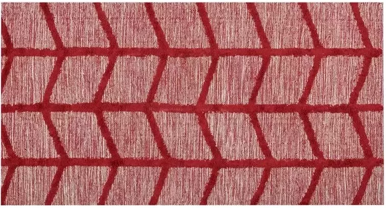 Beliani SIVAS Laagpolig vloerkleed Rood 80 x 150 cm Katoen