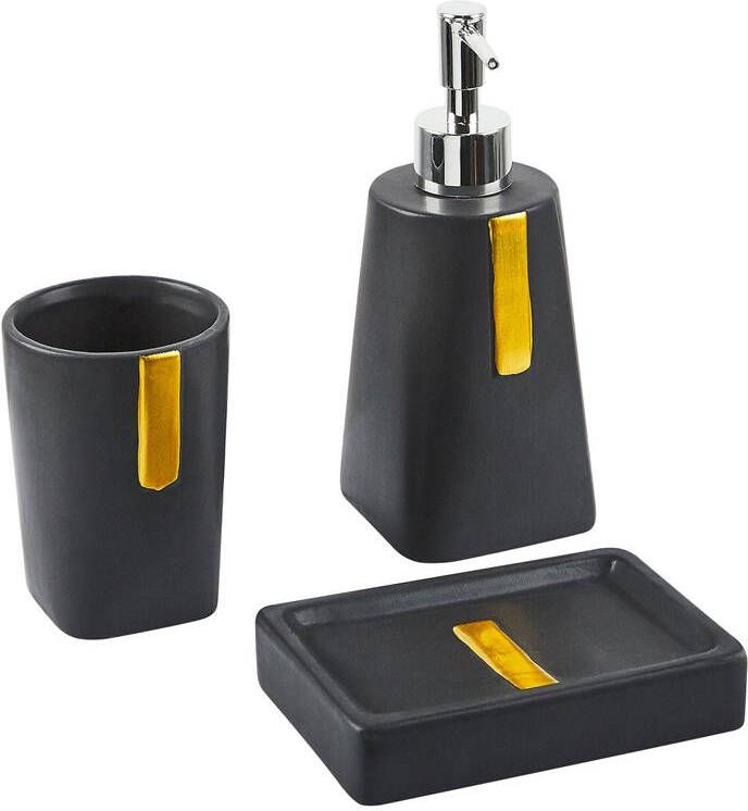 Beliani SONANA Badkamerset Zwart Dolomiet