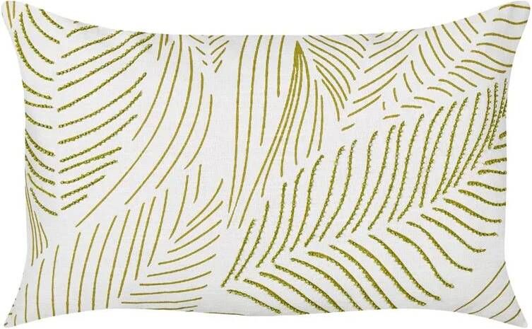 Beliani SPANDOREA Sierkussen Wit|Groen 30 x 50 cm Katoen
