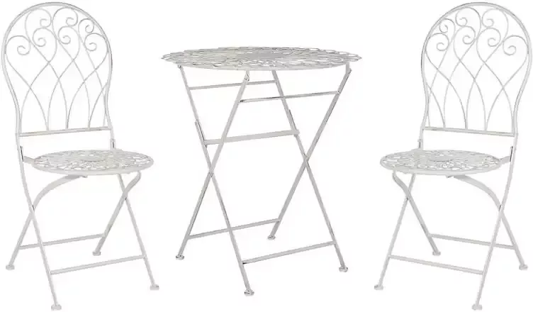 Beliani STIFFE Bistro set Wit IJzer