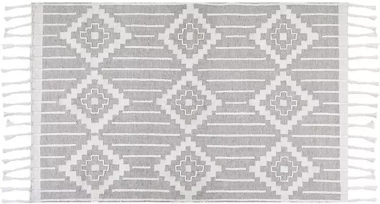 Beliani Vloerkleed polyester grijs wit 140 x 200 cm TABIAT - Foto 2