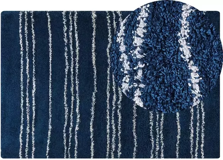 Beliani TASHIR Shaggy tapijt Blauw 200 x 300 cm Polypropyleen