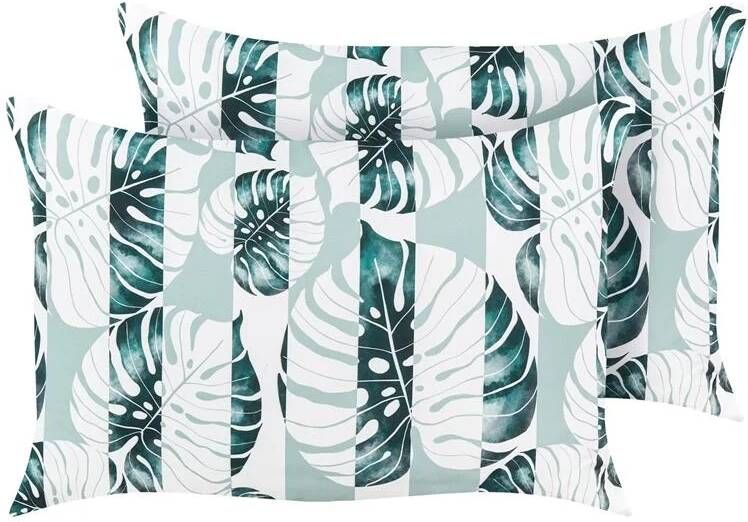 Beliani -TERMINI-Tuinkussen set van 2-Groen-40 x 60 cm-Polyester